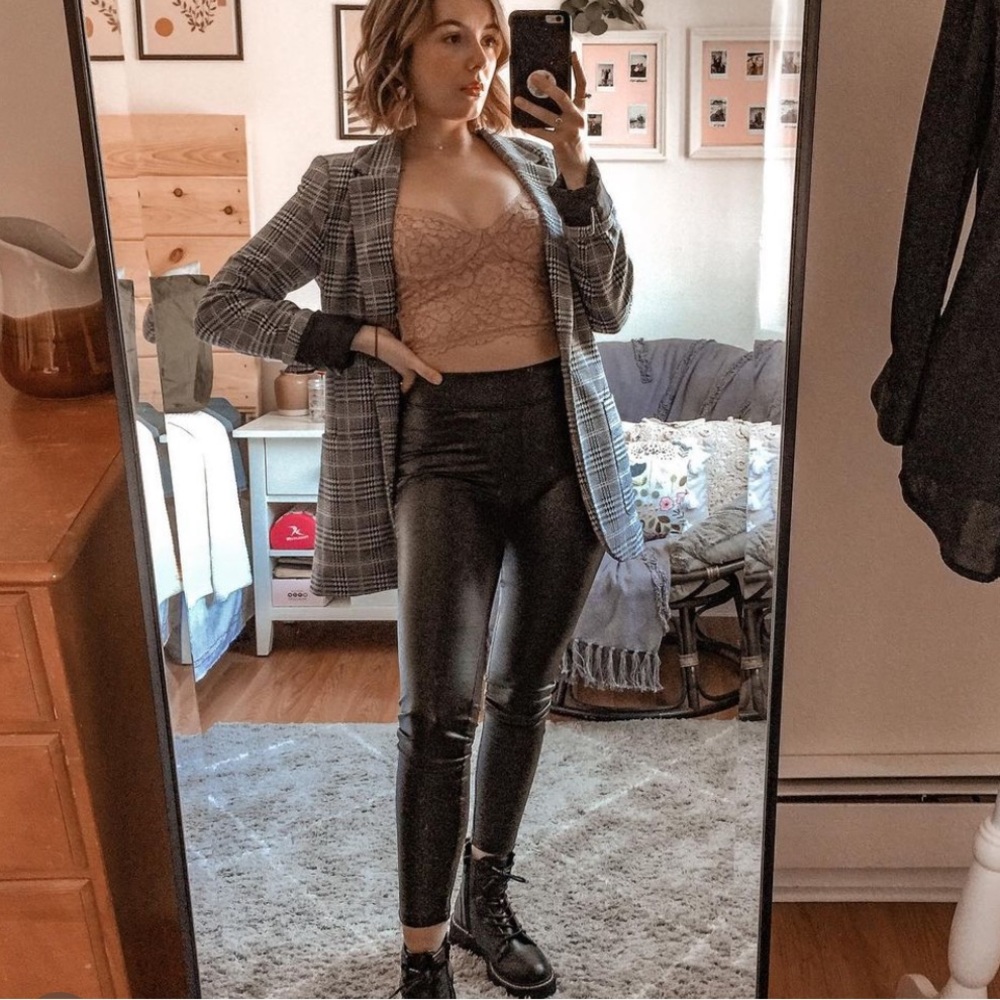 Fashion Nova Faux Leather Lined High Waisted Leggings